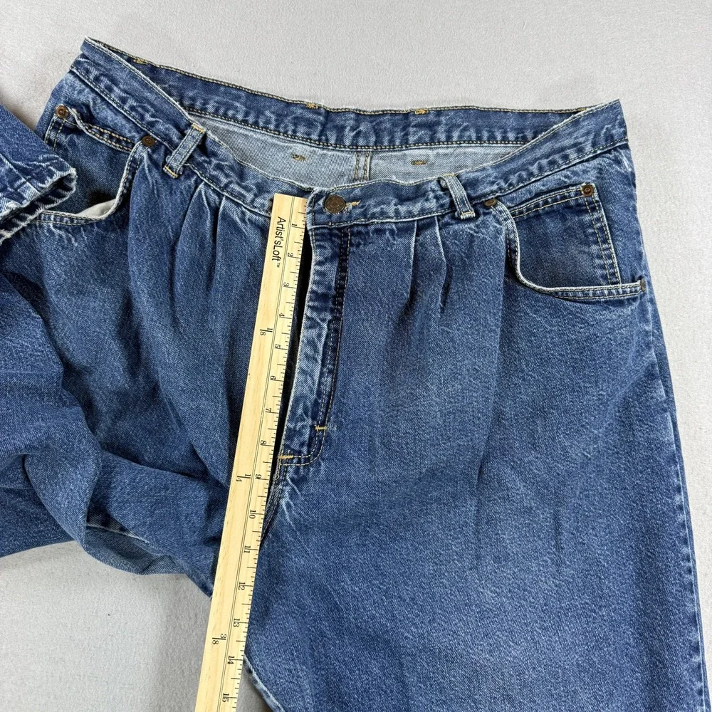 Vintage 80s Sasson Jeans Womens 38 Medium Wash Denim Pleated High Rise Retro